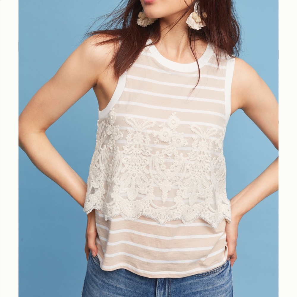 Anthropologie Laced Nautique Tank - Size Large